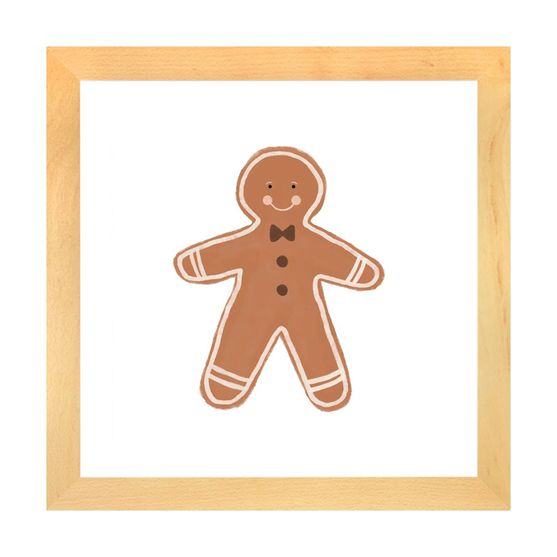 Reproduction d’art, "Gingerbread Man" par Orara studio, Papier bois naturel, Blanc, H 16 po x l 16 po x P 1 po