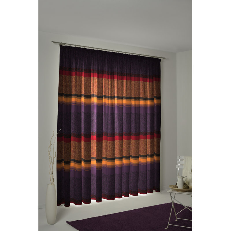 Rossett Room Darkening Curtain Single Panel, 132cm Width x 255cm Drop, Red/Purple