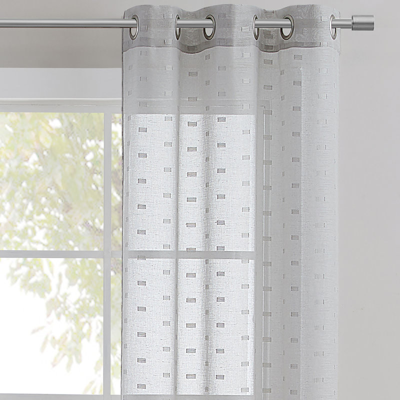 Gracieuse Semi Sheer Curtain Pair, Silver