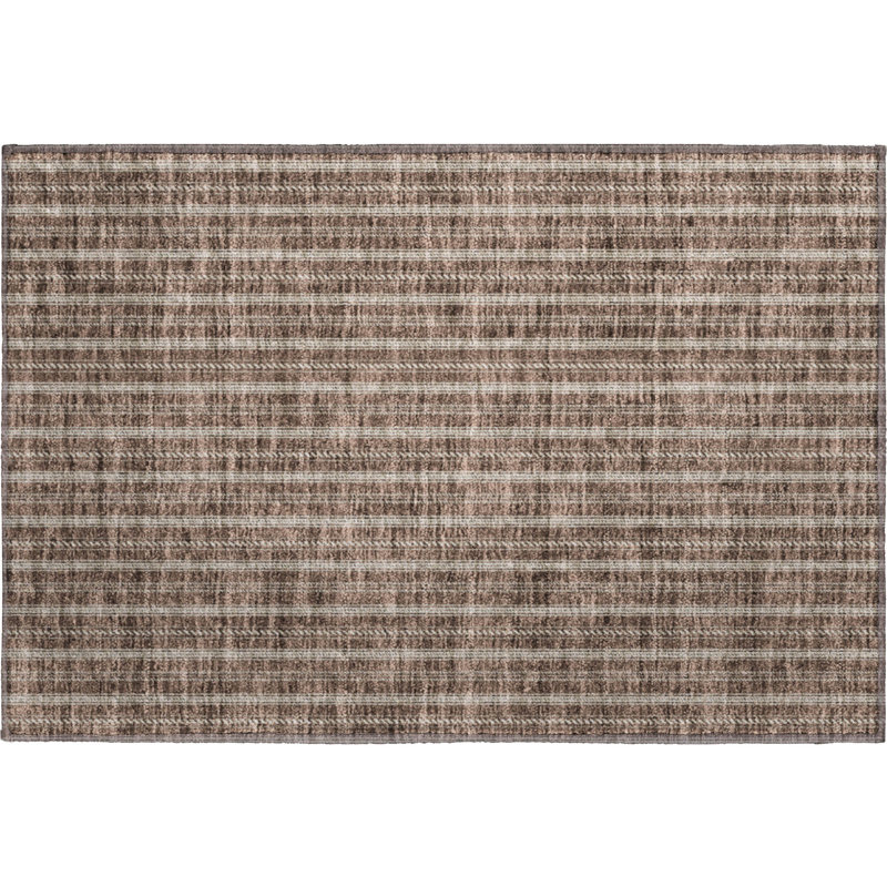 Premium Machine Washable Prisco Brown Rug, Rectangle 1'8" x 2'6"