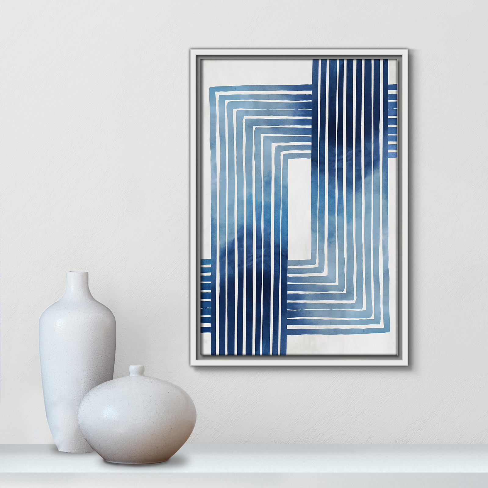 In Unison by Eva Watts - Painting Print, White Framed Canvas, 19.5" H x 13.5" W x 2" D