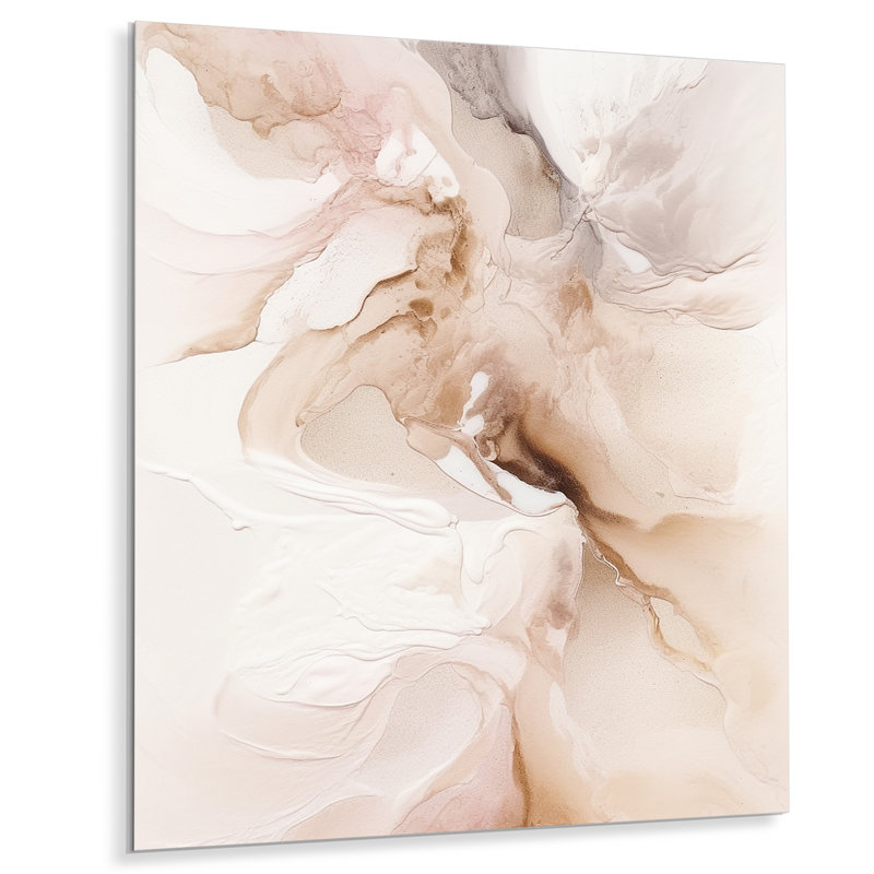 Brun délicat, marbre délicat II, impression sur métal sans cadre, H 32 po x l 16 po x P 1 po