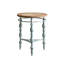 Table basse ronde en bois sculpté de 20,08 pouces avec plateau en bois et pieds en métal