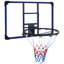 Panier de basketball mural Roomfitter, panneau incassable de 35 x 24 pouces, panier pliable avec filet toutes saisons, bleu