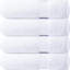 Ensemble de 4 serviettes de bain luxueuses 100% coton filé à anneaux