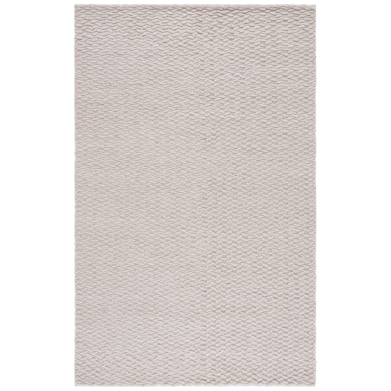Tissé à la main Edens recyclé à la main P.E.T. Tapis beige, Rectangle de 5 pi x 8 pi