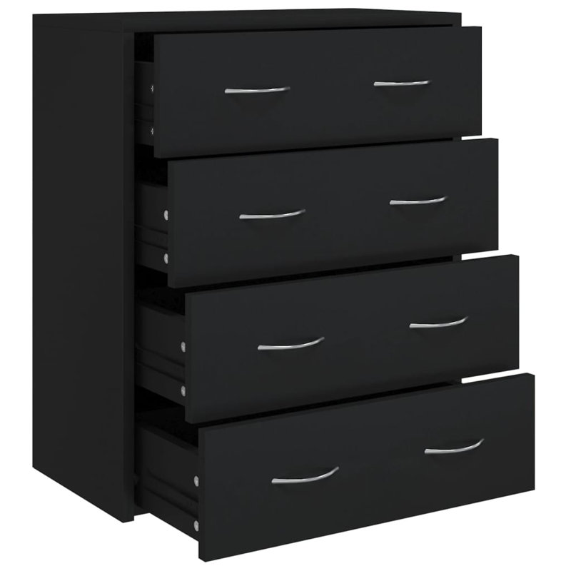 Vanwinkle 60cm W 4 - Drawer Chest of Drawers, Black