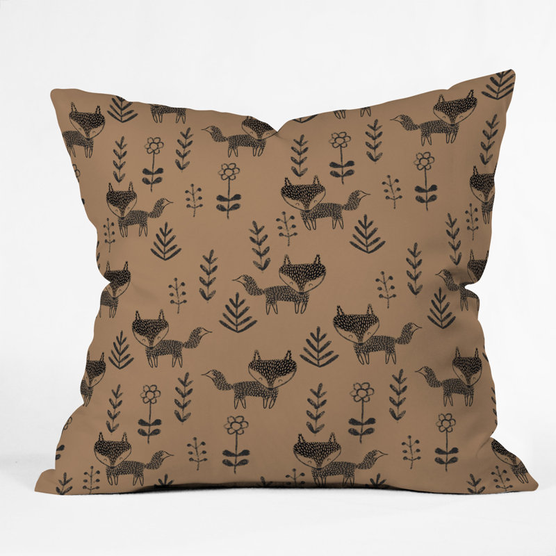 Dash and Ash Friendly Fox Throw Pillow, 16" x 16"