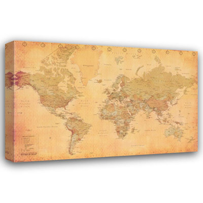 Carte du monde, rétro (projection Mercator)
