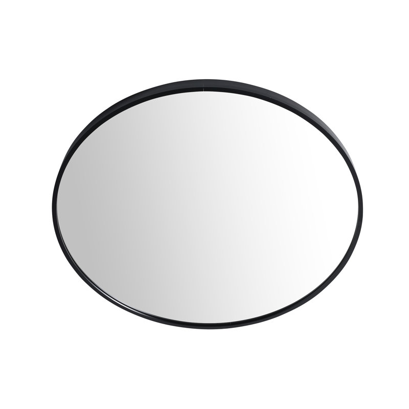 Grand miroir noir de 24 po pour une salle à manger et un couloir attrayants, 24.3" x 23.47", Round