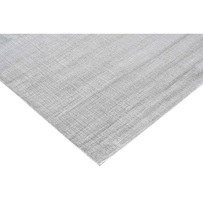 Silk Abstract Area Rug in Silver, Rectangle 9' x 12'