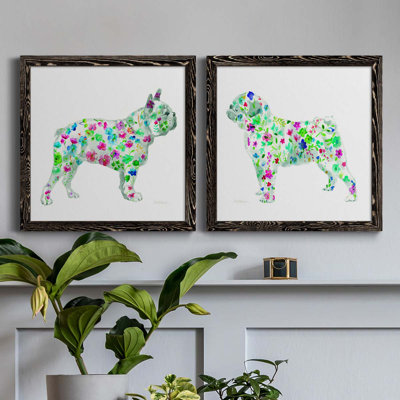 Tapisserie «French Bull», ensemble de 2 peintures sur toile encadrées