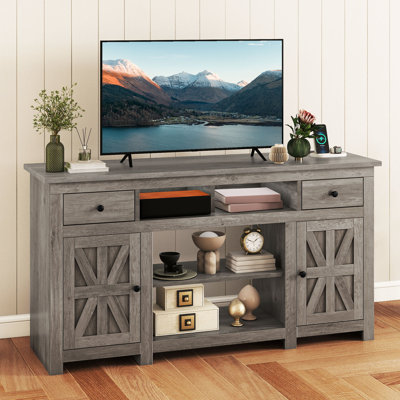 59" Farmhouse TV Stand For 65-Inch TV, Entertainment Center With Storage Cabinets & Drawers, TV Console For Living Room