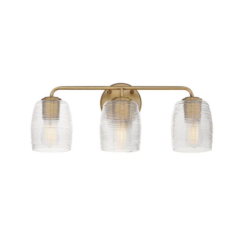Honey-Bath Vanity, 22" Width, Natural Aged Brass, 3 Lights
