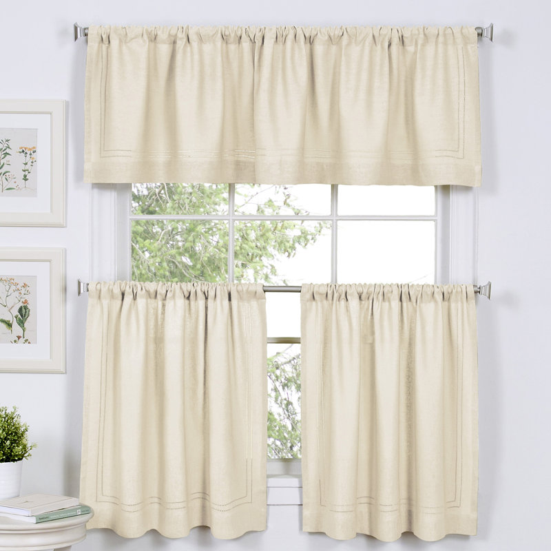 Reade Tailored Cafe Curtain, Ivory, 36" H x 30" W
