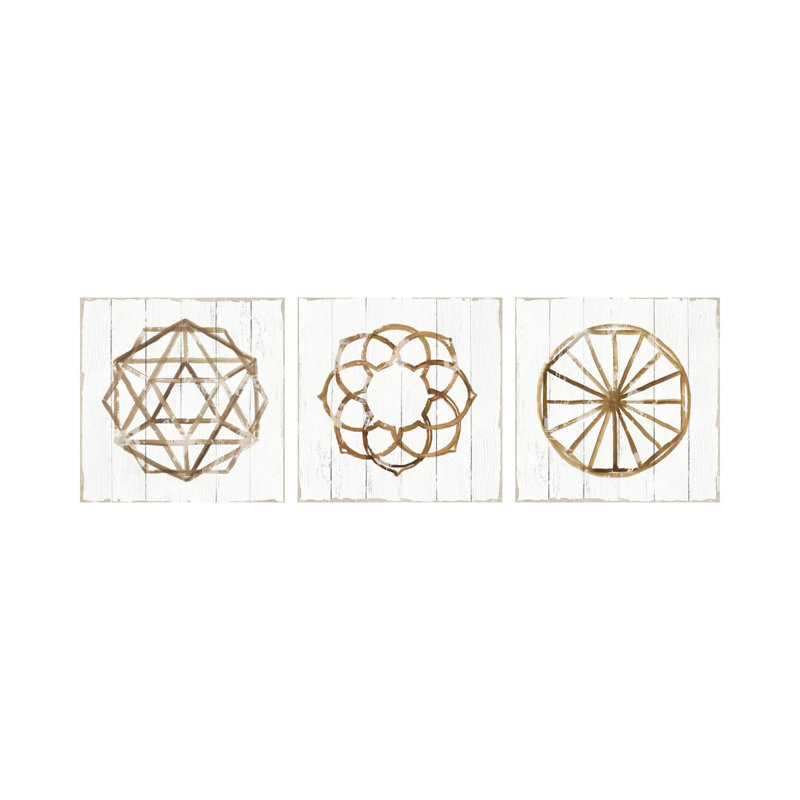 Amulette triptyque - ensemble d'art mural sur toile - toile tendue (ensemble de 3)