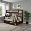 Structure de lit superposé convertible simple en bois composite avec rangement sous le lit et finition brune classique-2084299239