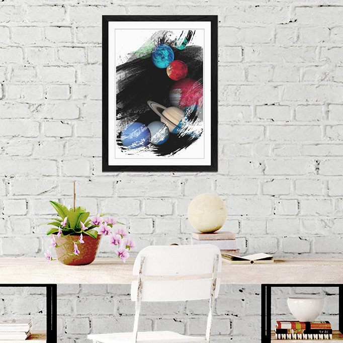 Solar System Planets Space Framed Art - Framed Print
