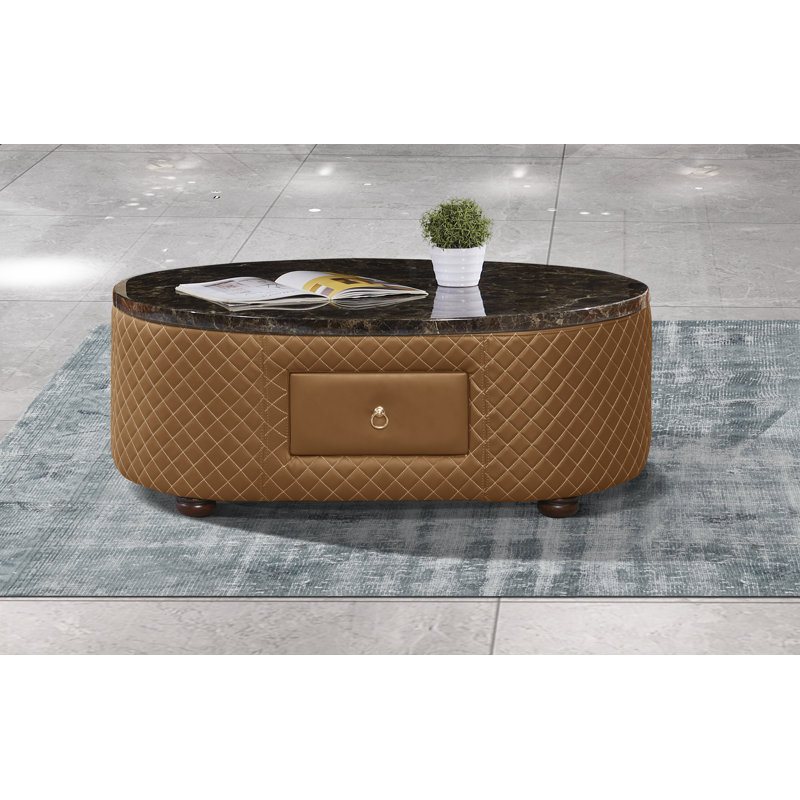 Makassar Marble Coffee Table, Orange