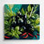 Art mural en métal gris légumes aubergine-984115303