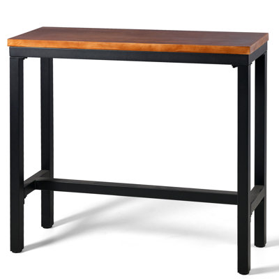 Sumar Pine Unfinished Solid Wood Top Metal Base Dining Table