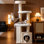 Heavy-Duty Solid Wood Cat Tree for Large Cats, 58"H