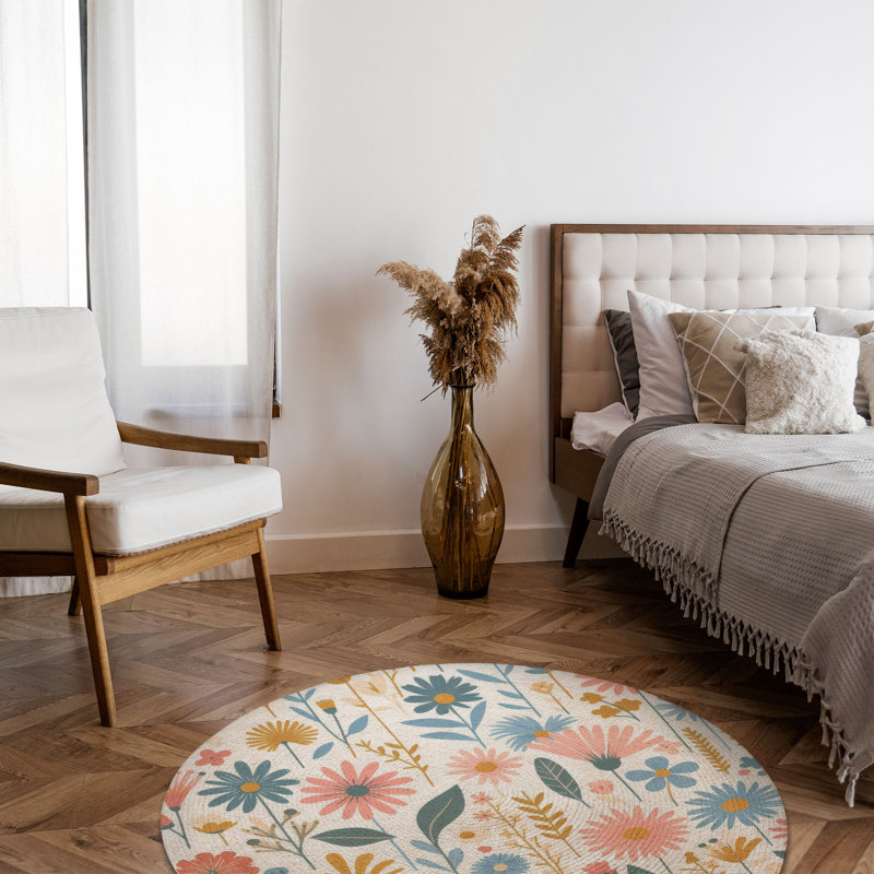 Tapis tressé Summer Garden, Rond 5 pi