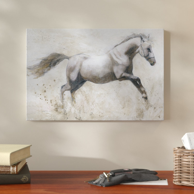 « gallop », reproduction de peinture à l’huile sur toile tendue, H 12 po x l 18 po x P 1,5 po