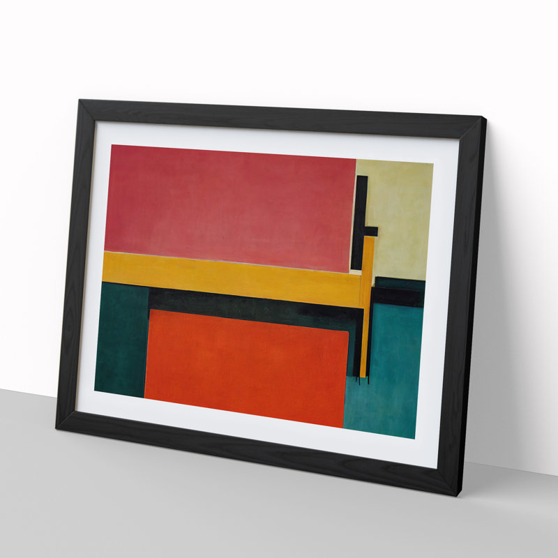 Impressive Abstract - Single Picture Frame Print, Black, 46cm H x 64cm W x 2cm D