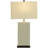 Ceramic Fluted Base White Table Lamp with Drum Shade