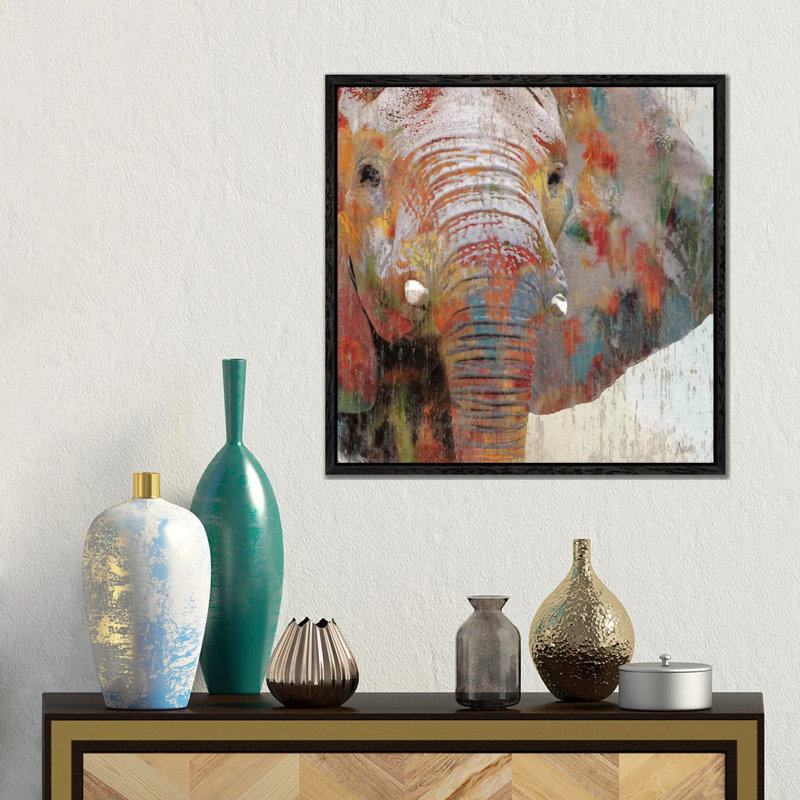 Nan - Print on Canvas, 45.72 cm H x 45.72 cm W, Black Floater Framed