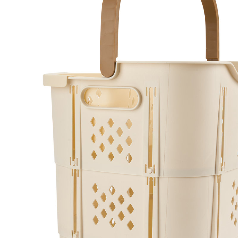 Plastic Laundry Basket, Beige