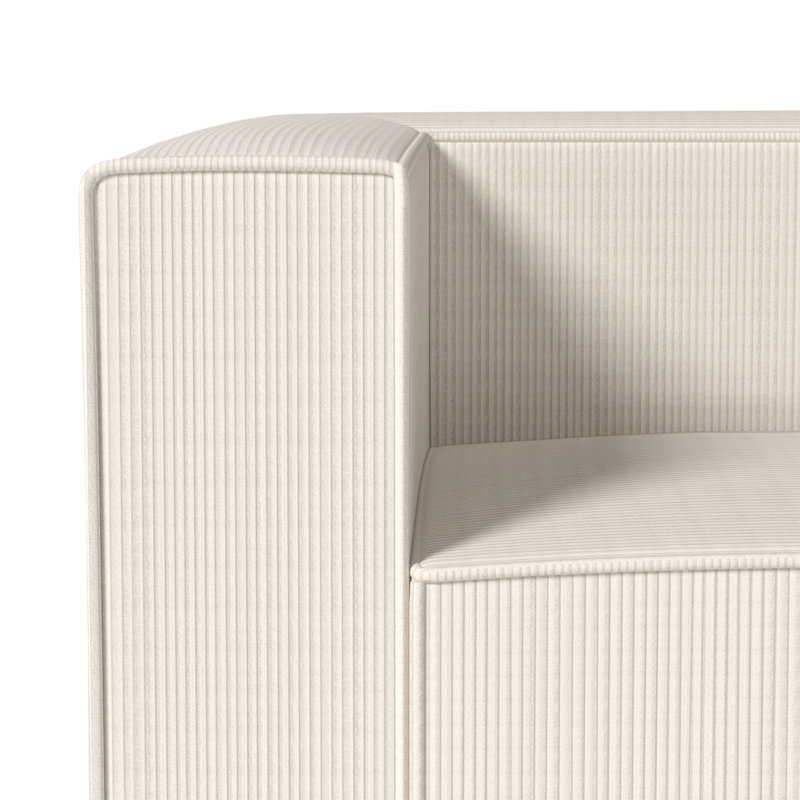 Hershberger-Canapé côté gauche-beige-1/5, Velours côtelé beige