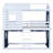Twin Size Bunk Bed with Playhouse Tent, Wooden Kids Loft Bed, Pinewood Treehouse Design, Blue+White-573717032-573717033