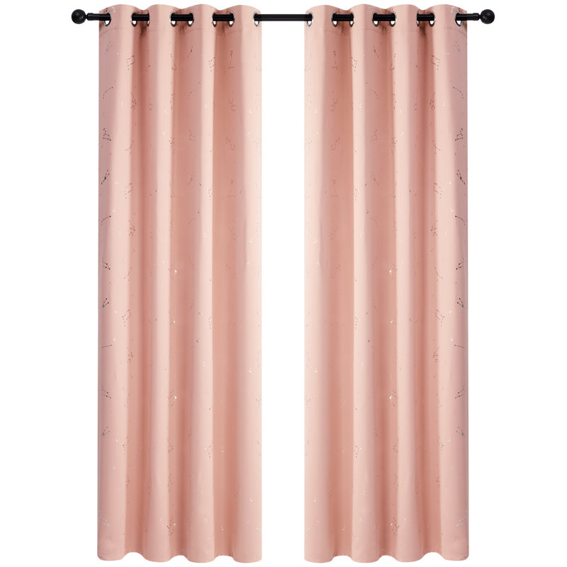 Radmilla Blackout Curtain Pair, 46cm Width x 229cm Drop, Coral Pink