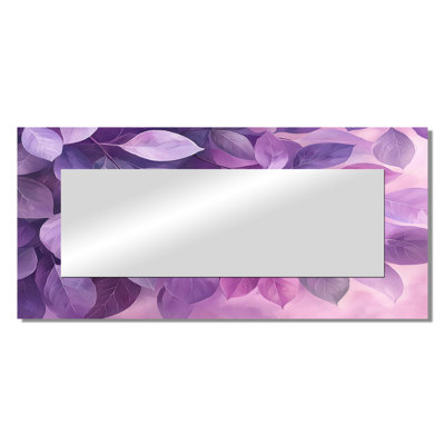Lilac Leaves Canopy Of The Forest I - Floral Wall Mirror Art - Printed On Metal
