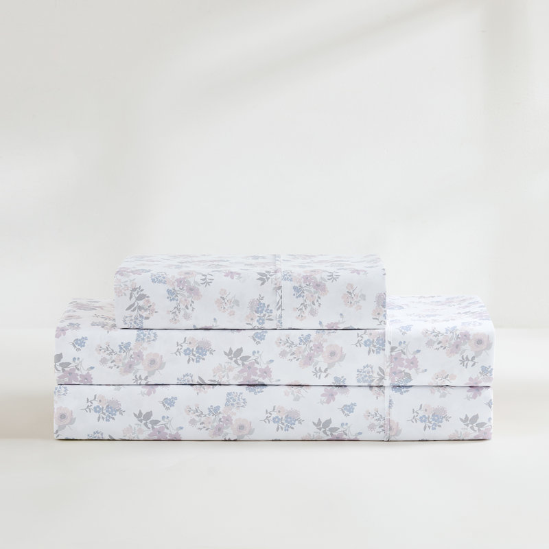 Suzette Sheet Set Pink, Twin Sheet Set with 2 Pilowcases