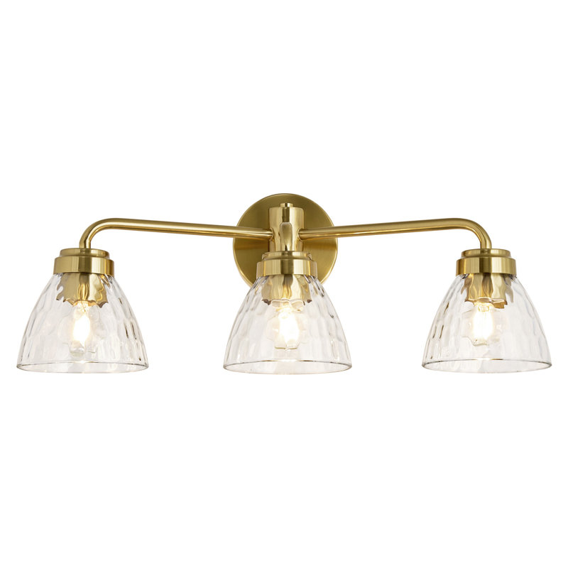 Éclairage pour meuble-lavabo 3 lumières 3 lumières, H 9,85 po x l 22,45 po x P 7,87 po, Trois lumières, Laiton brossé