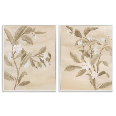  «White Daffodils Budding», ensemble de 2 giclées par Grace Popp