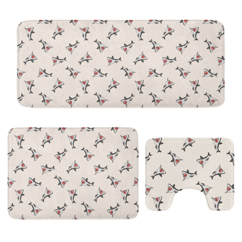  Ensemble de tapis pour salle de bain 3 pièces Shark