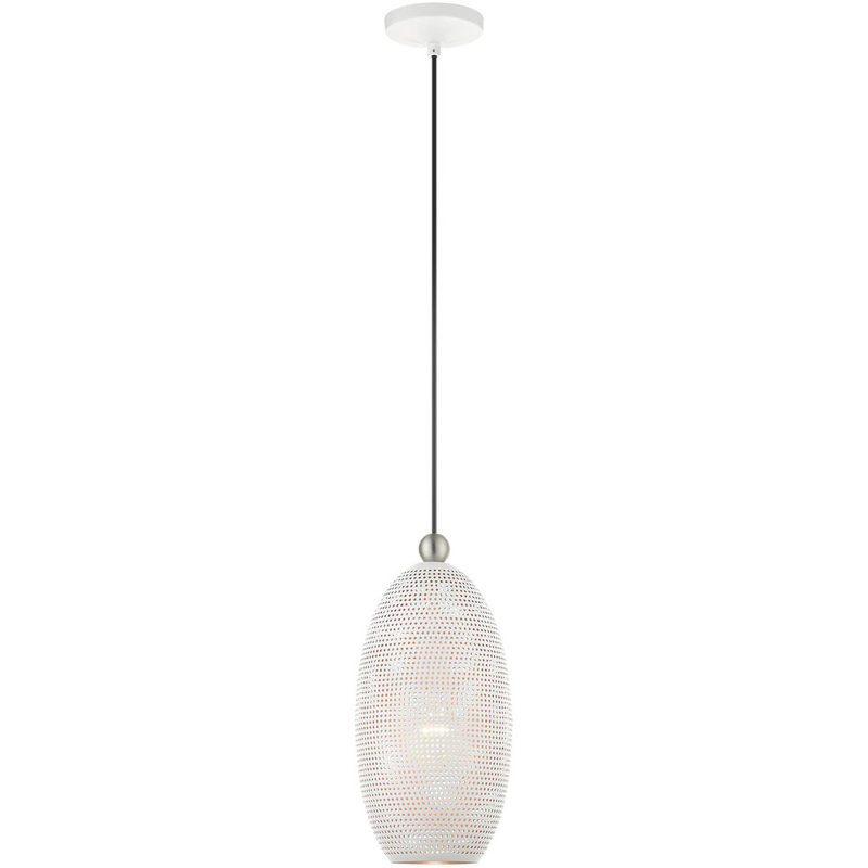 White and Brushed Nickel LED Pendant Light