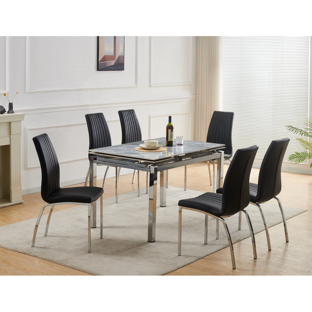 Grande Sintered Stone Extending Dining Table with 6 Modalux Chairs