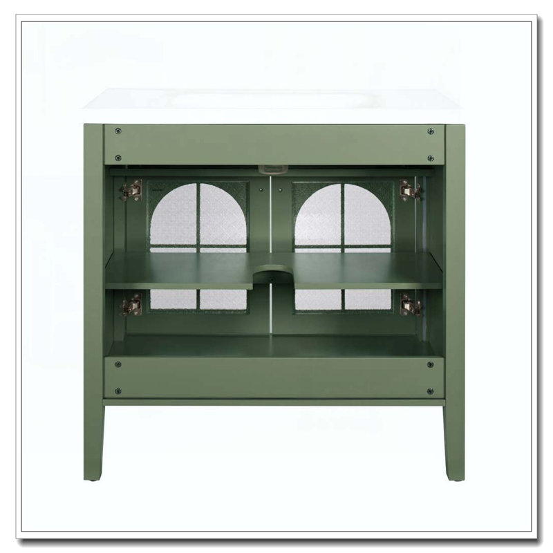 Armoire de salle de bain 35,6 po, Green+Only Cabinet+2door