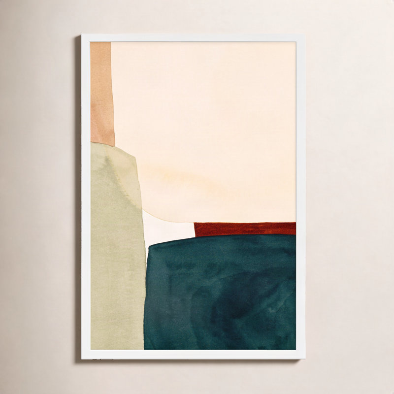 In The Depths Of Turquoise Print by Julia Balfour, 30" H x 21" W x 1.25" D, White Picture Framed Paper