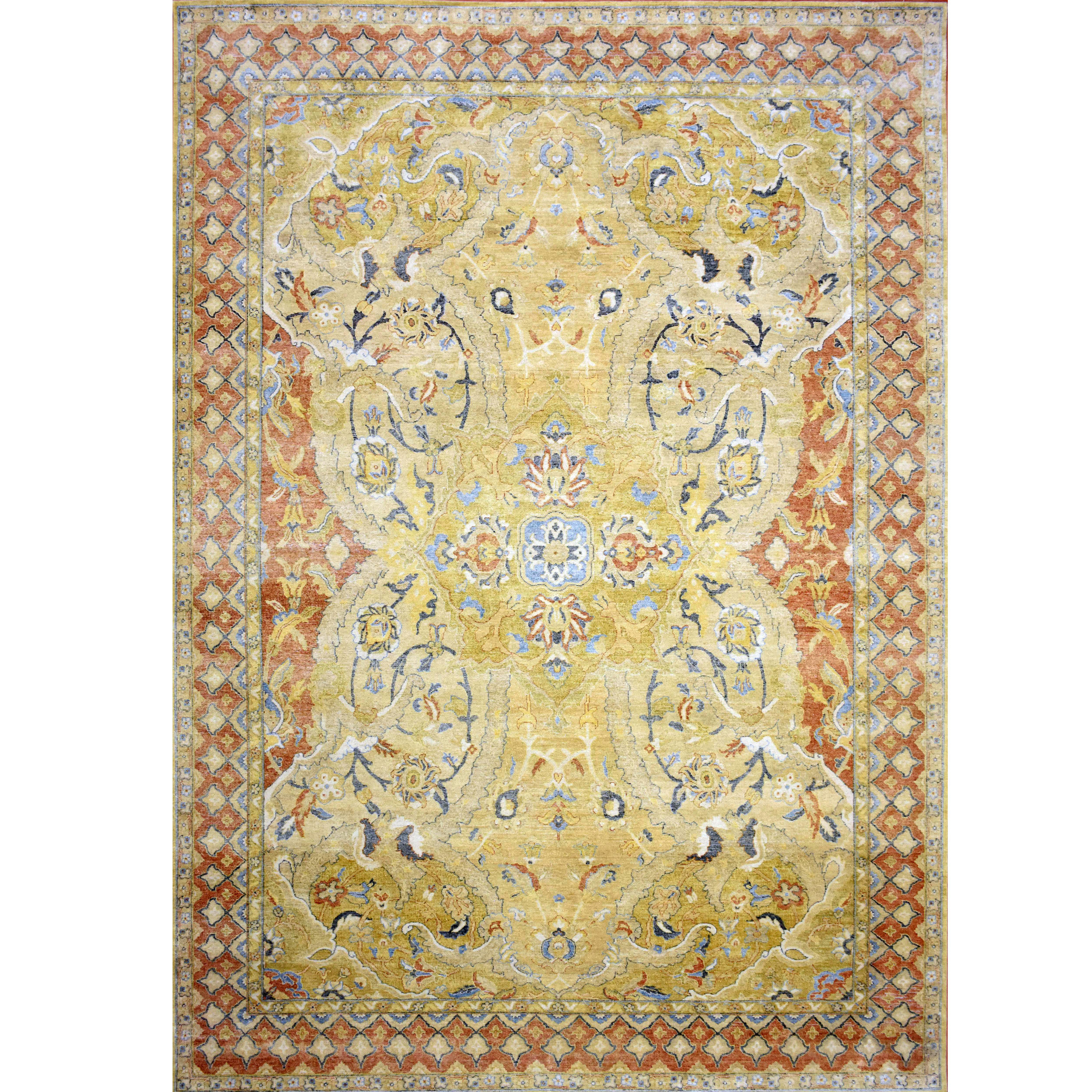 Bokara Rug Co., Inc. Rectangle Oriental Hand-Knotted Wool/Silk Area Rug ...