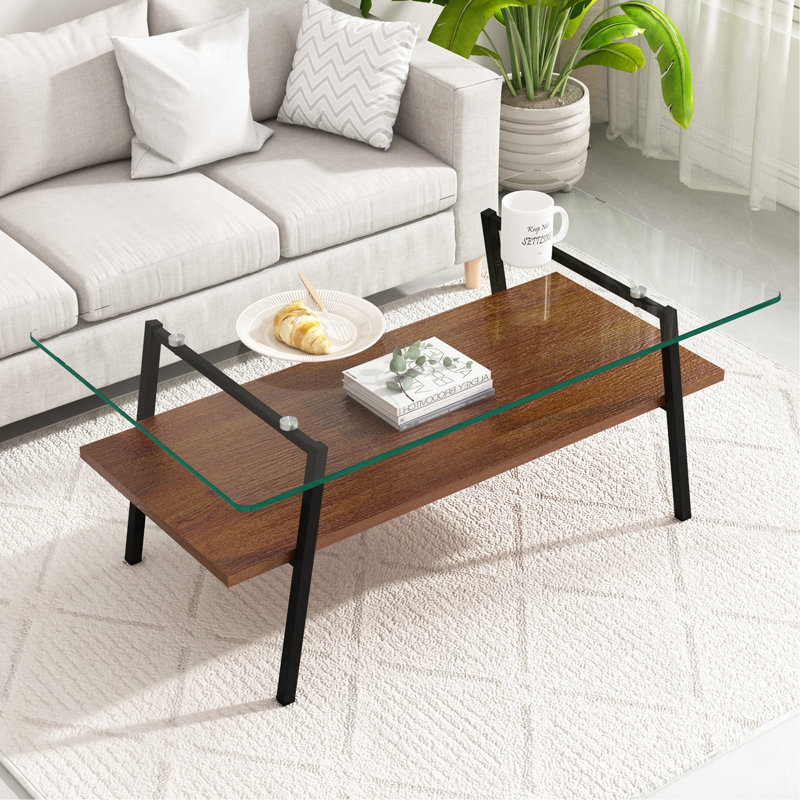  Table basse Shalia, Brun, Noir, noir, noir, noir