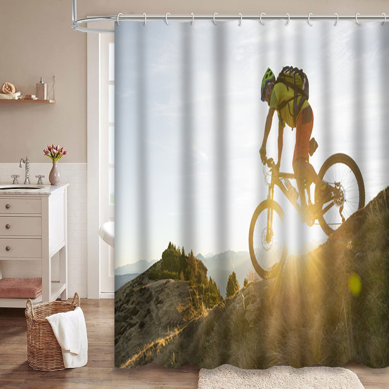 Rideau de douche avec 12 crochets Biker Hill, L 72 po x l 78 po