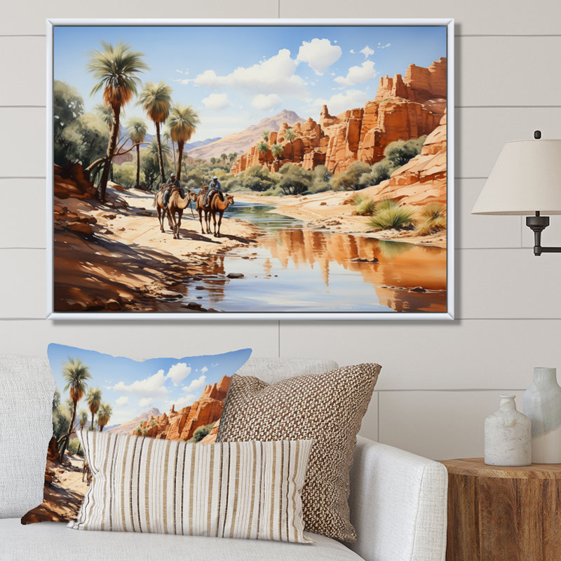 Sahara Sands Depict I - Animals Canvas Art Print, H 24 po x l 32 po, Cadre photo argenté