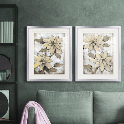 «Poinsettia Study I», reproduction encadrée de qualité supérieure - prête à être accrochée