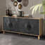 Buffet vintage à porte symétrique sculptée avec cadre en bois